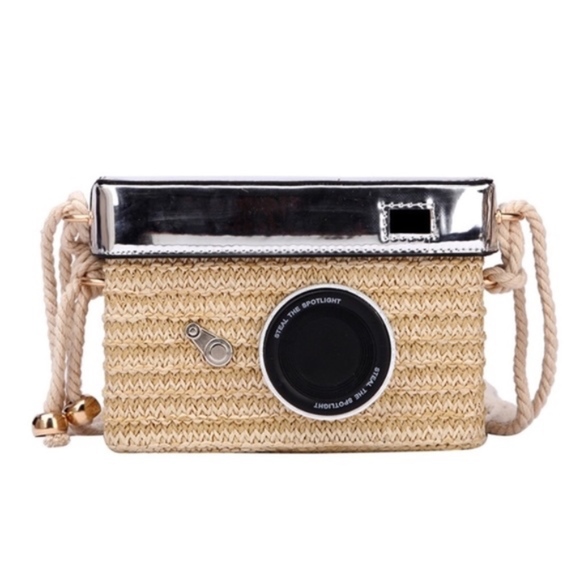 Poshmark @thegreycat Handbags - New Camera Woven Linen Straw Basket Shoulder Bag